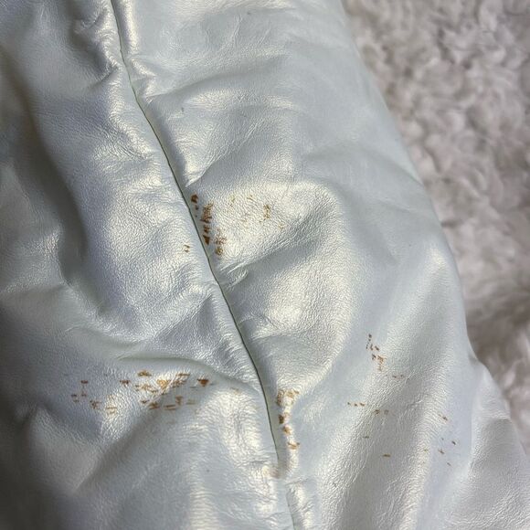 Paris Leather New York leather marble white bucket shoulder gold tone ac… - Picture 12 of 14